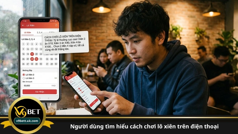 người dùng tìm hiểu cách chơi lô xiên trên điện thoại