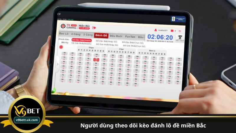người dùng theo dõi kèo đánh lô đề miền Bắc