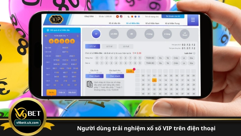 người dùng trải nghiệm xổ số VIP trên điện thoại